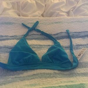 Teal halter bikini top new with tags size large